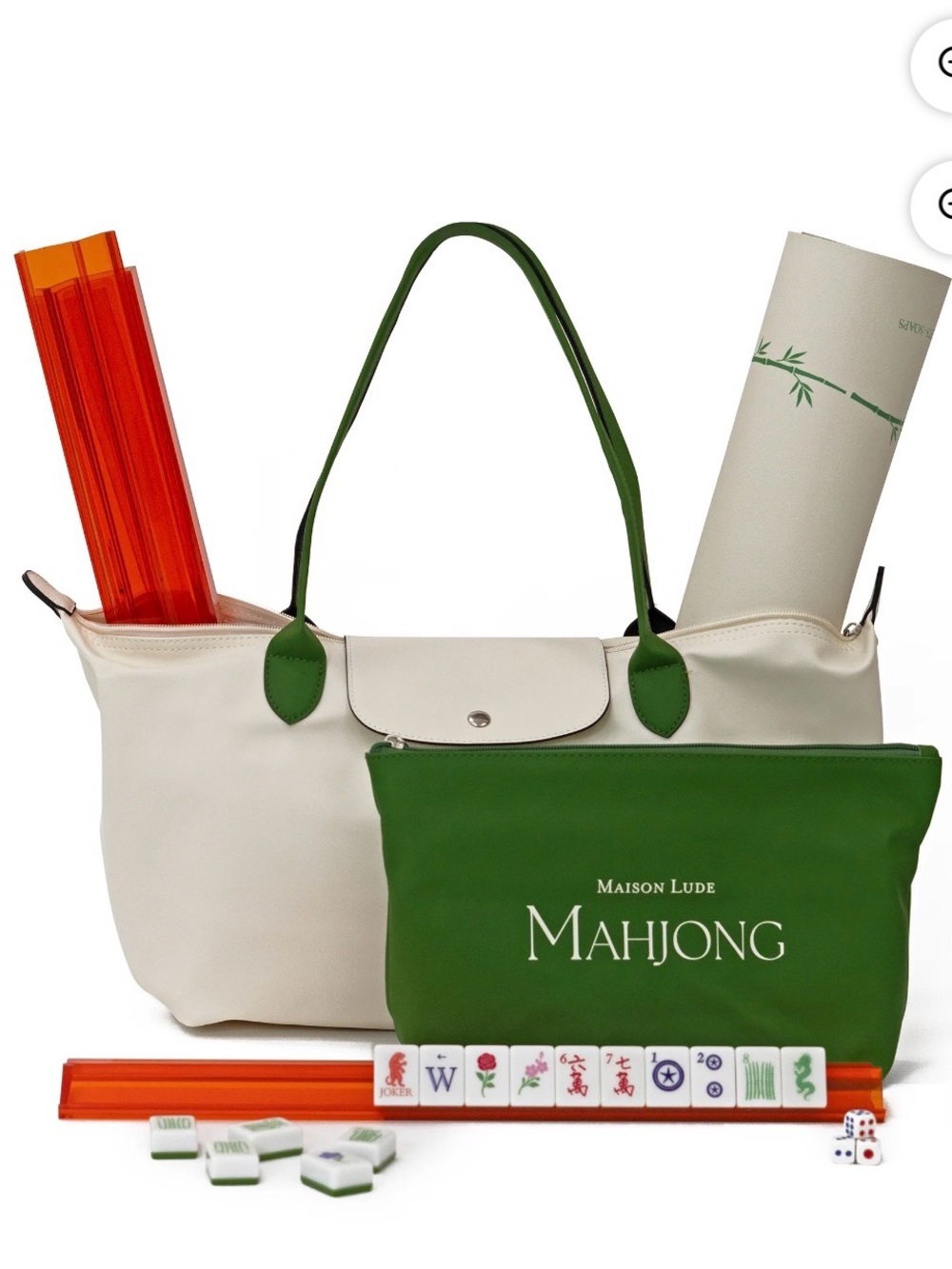 NEW Mahjong Limited Edition Complete Game Set Racks, Tiles, Mat & Carry Tote - Picture 13 of 13